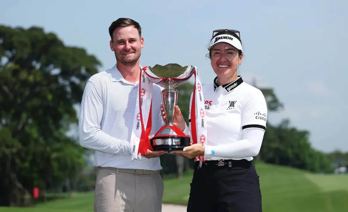 Green Claims LPGA Crown with Husband on the Bag