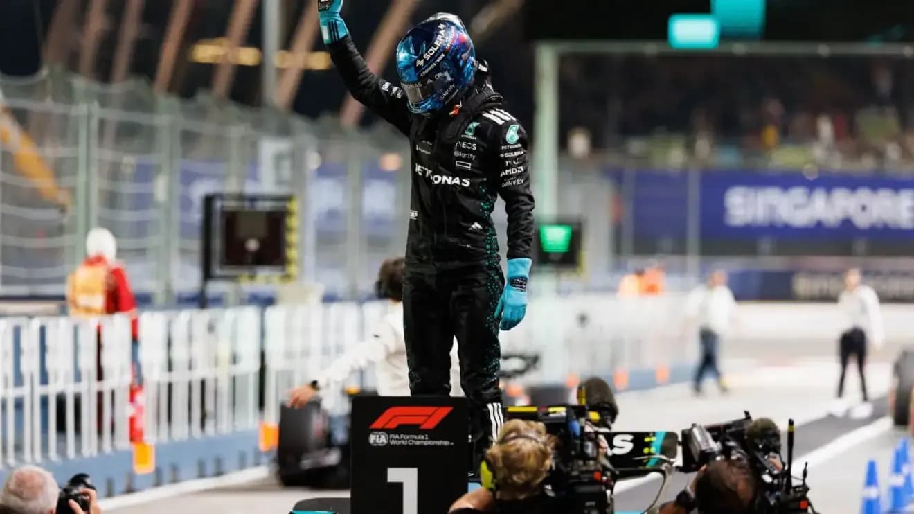 Russell dominates under the lights to win Singapore Grand Prix